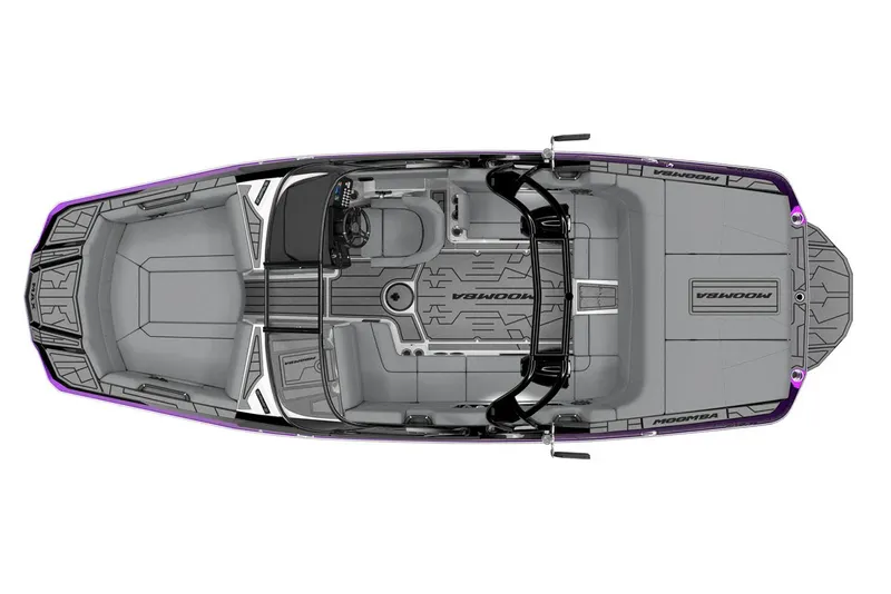 Slide: The Image of Manufacturer Provided Image: 2026 Moomba Max boat interior, top view, showcasing spacious seating and modern design. - 18