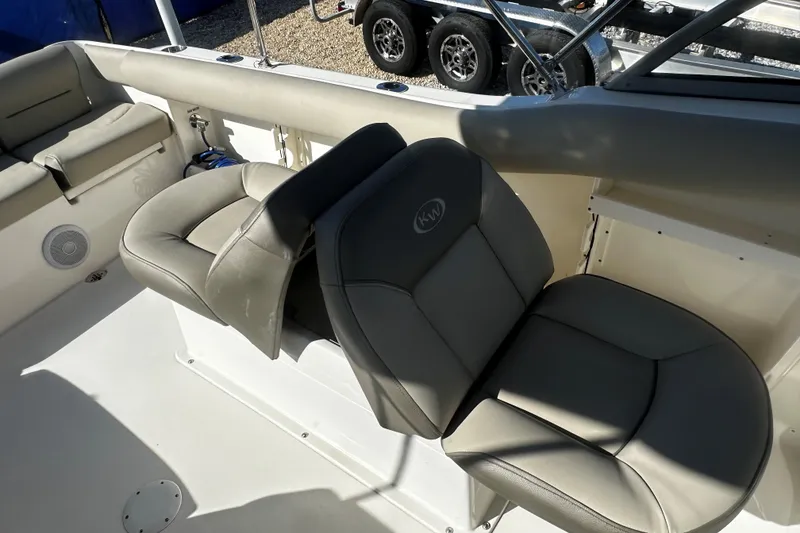 Slide: The Image of 2023 Key West 239 DFS boat interior with comfortable seating and modern design. - 8