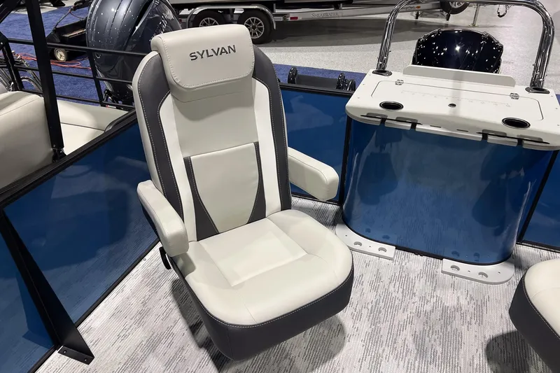 Slide: The Image of 2026 Sylvan Mirage X X3 Party Fish boat seat with sleek design and modern features. - 19