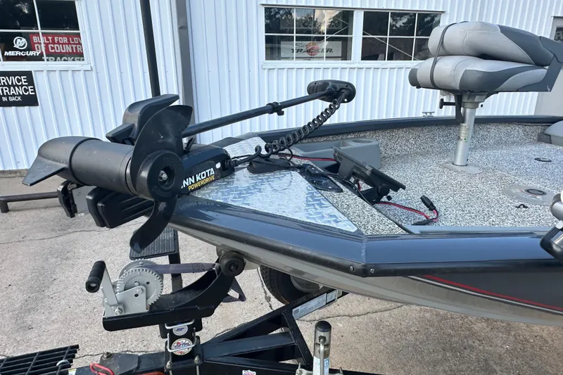 Slide: The Image of 2014 Tracker Pro Team 175 TF boat with Minn Kota PowerDrive trolling motor. - 9