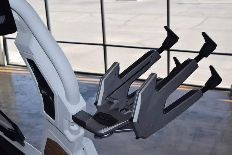 Slide: The Image of 2025 Supra SL boat tower with advanced wakeboard rack in modern design. - 17