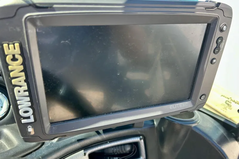Slide: The Image of Lowrance Elite fishfinder on 2021 Lund 1875 Crossover XS boat dashboard. - 58