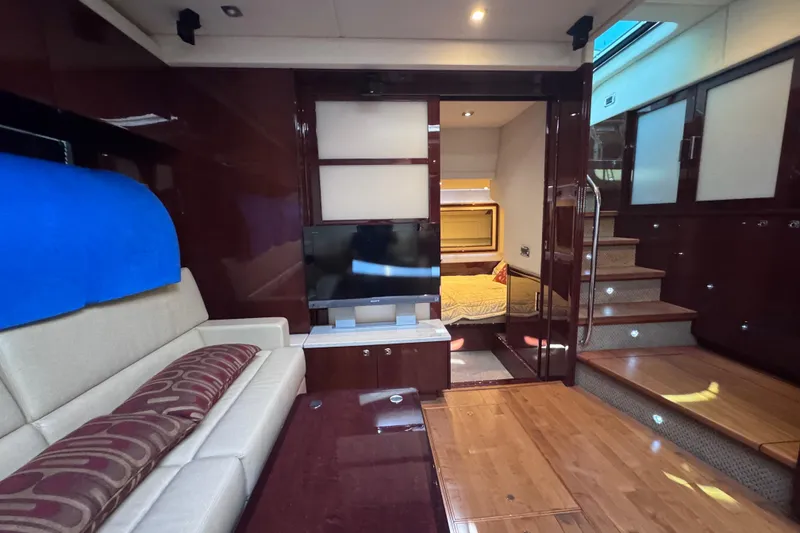 Slide: The Image of Luxurious interior of 2011 Sea Ray 540 Sundancer yacht with cozy seating and modern amenities. - 42