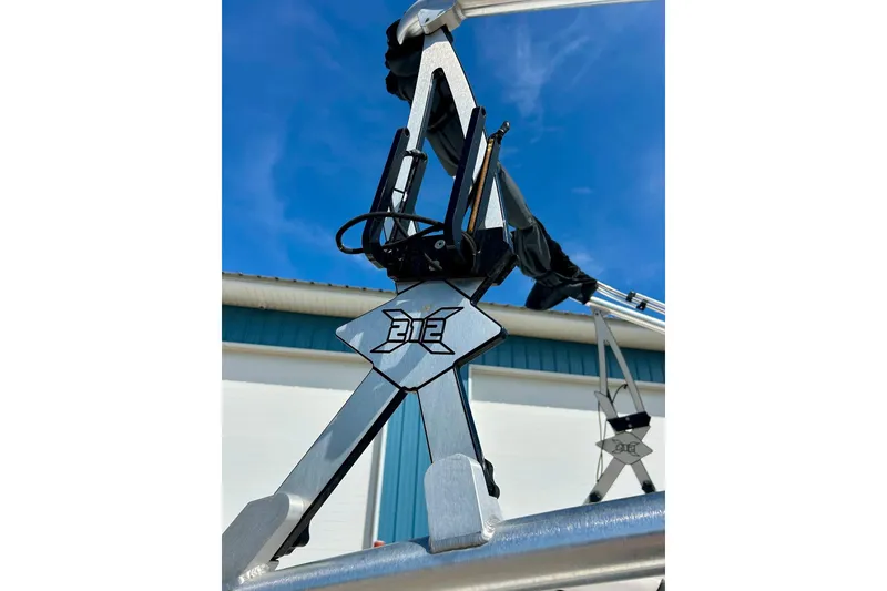 Slide: The Image of Close-up of Yamaha 212X 2008 boat tower against blue sky. - 10