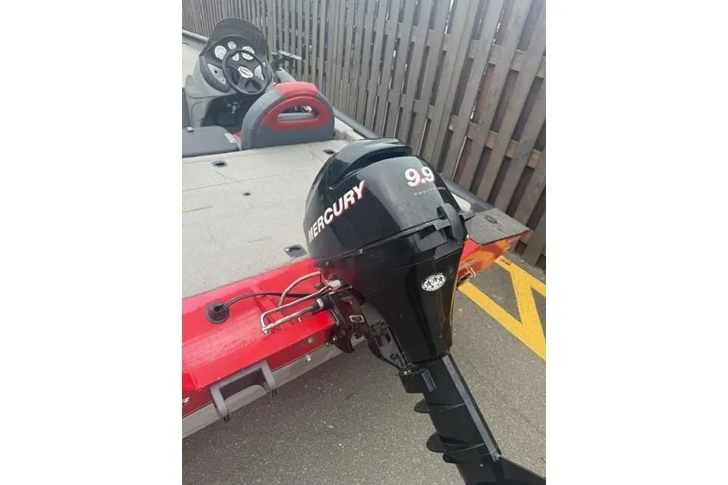 Slide: The Image of 2008 Tracker Pro Team 175 TXW boat with Mercury 9.9 outboard motor. - 5