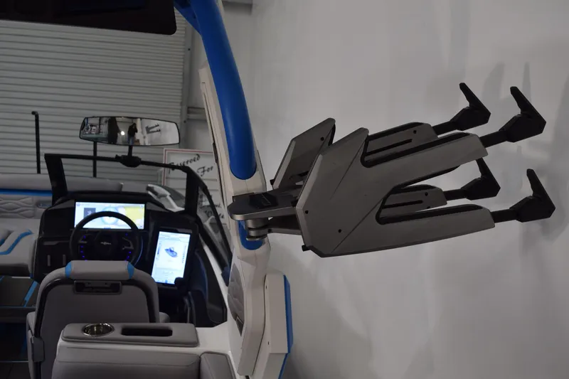 Slide: The Image of 2026 Supra SA boat interior with advanced dashboard and sleek design elements. - 26