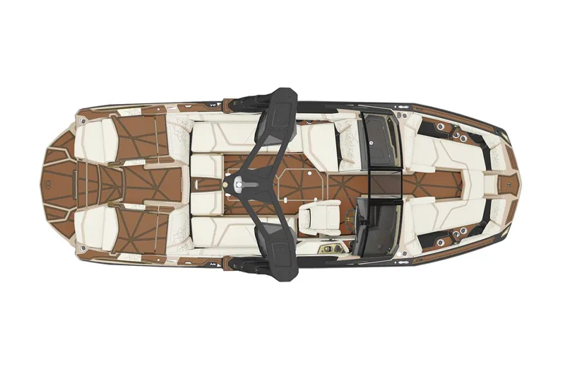 Slide: The Image of Manufacturer Provided Image: 2025 Nautique Super Air Nautique G23 Paragon, top view, luxury boat interior design. - 33