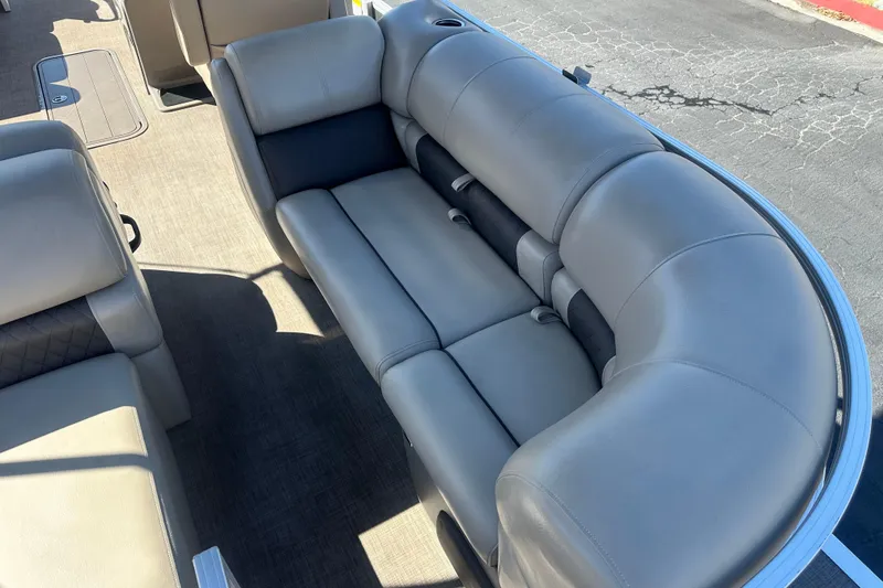 Slide: The Image of 2023 Sun Tracker Party Barge 22 RF XP3 identification plate with serial numbers and barcodes. - 22