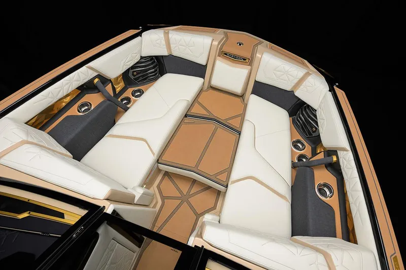 Slide: The Image of Manufacturer Provided Image: 2025 Nautique Super Air Nautique G23 Paragon interior with luxurious seating and modern design. - 22