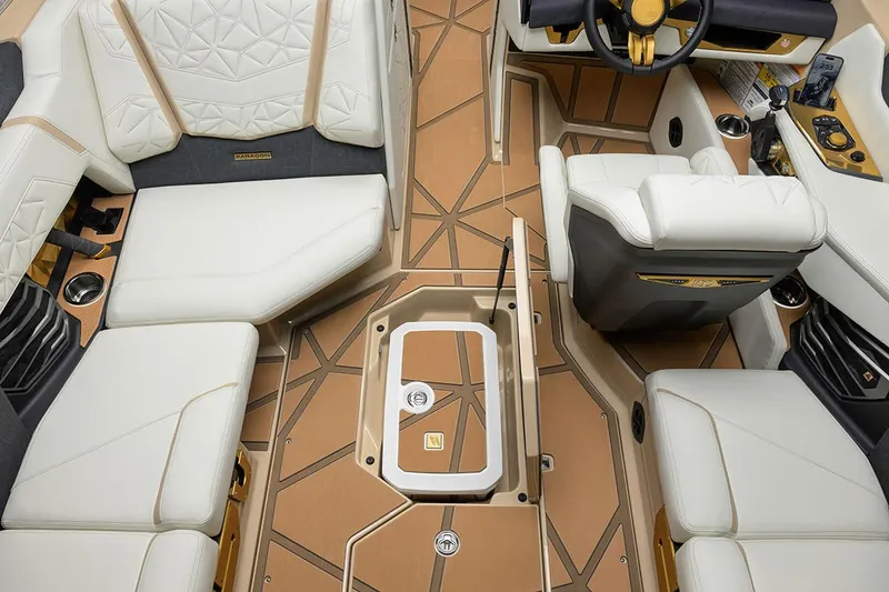 Slide: The Image of Manufacturer Provided Image: Luxurious interior of 2025 Nautique Super Air Nautique G23 Paragon with premium seating and modern design. - 24