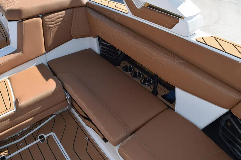 Slide: The Image of Luxurious interior seating of 2026 Nautique Super Air Nautique G23 boat. - 9
