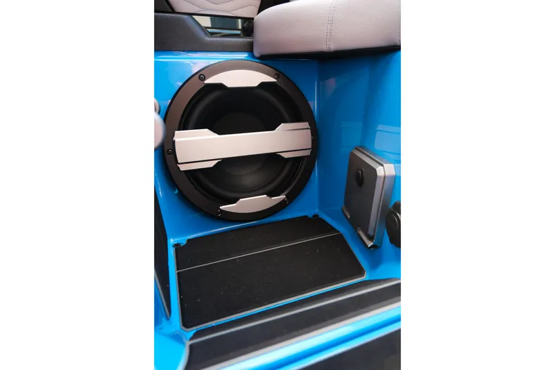 Slide: The Image of 2026 Supra SA450 interior speaker system in vibrant blue finish. - 24