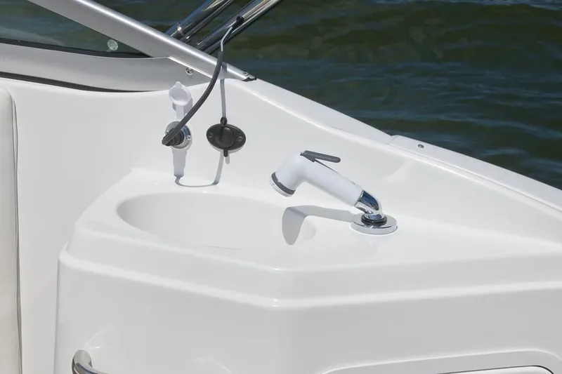 Slide: The Image of 2017 Hurricane SunDeck 2200 OB boat sink and faucet detail. - 38
