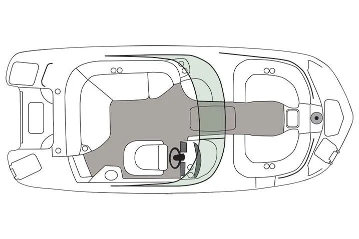 Slide: The Image of Top view layout of 2017 Hurricane SunDeck 2200 OB boat. - 40