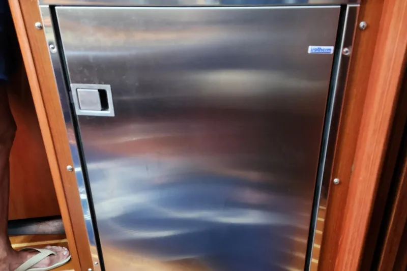 Slide: The Image of Stainless steel fridge on 2007 Tiara Yachts 3600 Open, featuring a sleek design. - 41