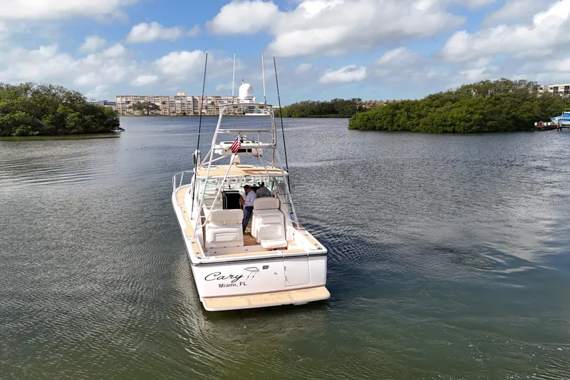Slide: The Image of 2007 Tiara Yachts 3600 Open boat cruising in a scenic waterway near Miami, FL. - 5