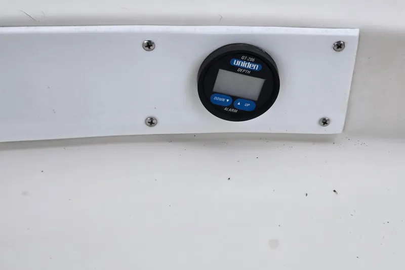 Slide: The Image of Depth gauge on 1988 Mainship 36 Double Cabin boat dashboard. - 45