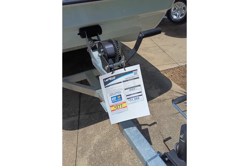 Slide: The Image of Trailer hitch with price tag for 2026 Mako Pro Skiff 13 CC boat. - 47