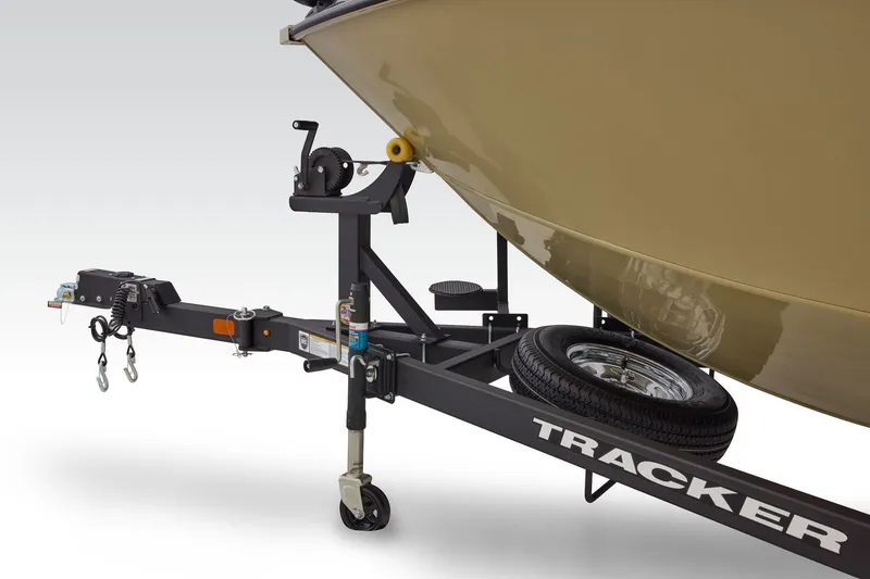 Slide: The Image of 2026 Tracker Targa V-19 Combo boat trailer with spare tire and hitch. - 58