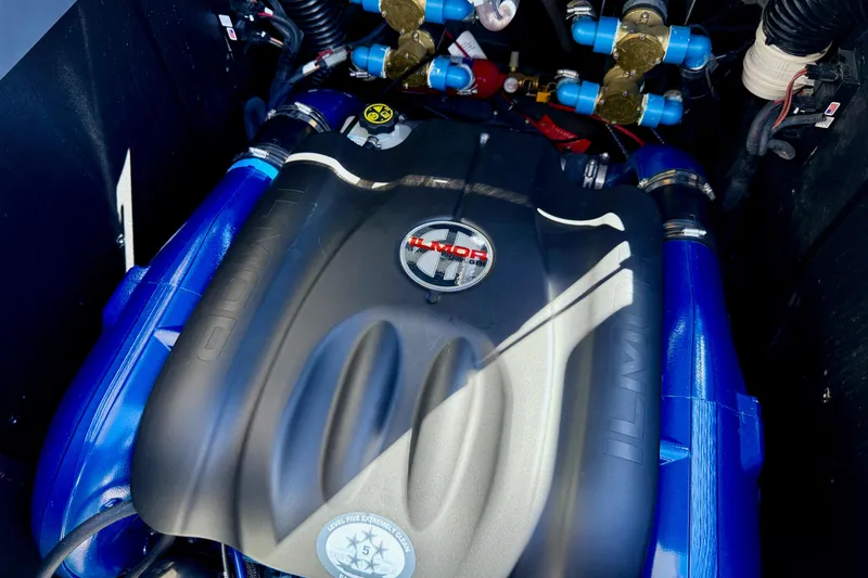 Slide: The Image of 2020 MasterCraft XStar engine with Ilmor branding, showcasing advanced marine engineering. - 35