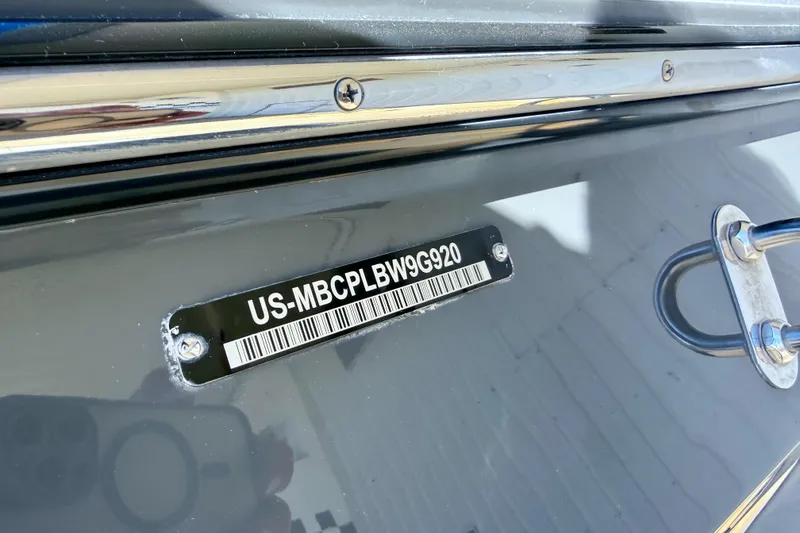 Slide: The Image of 2020 MasterCraft XStar boat with visible hull identification number (HIN) plate. - 41
