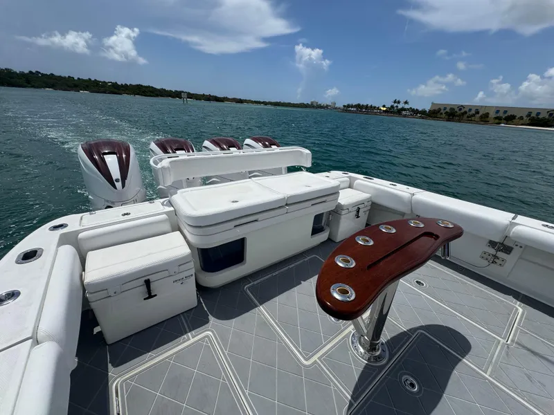 Slide: The Image of 2019 HCB 53 Sueños boat deck with seating and ocean view. - 18