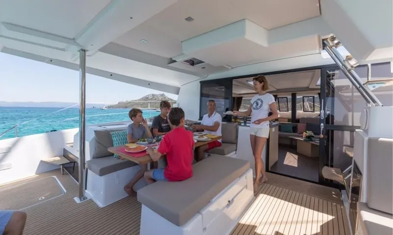 Slide: The Image of Fountaine Pajot Saona 47 CockpitFP Saona 47 Factory Provided Brochure Photo - 175