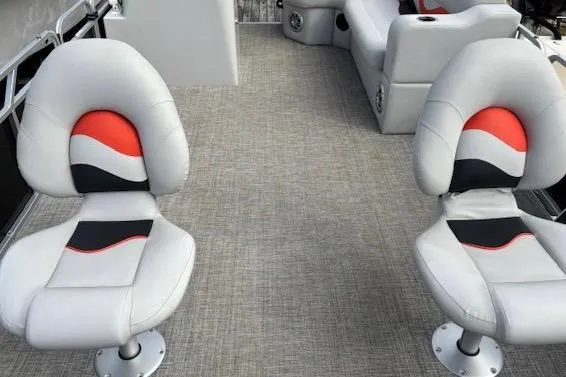 Slide: The Image of 2021 Apex Marine 822 Angler Quest Family Fish boat interior with stylish seating. - 6