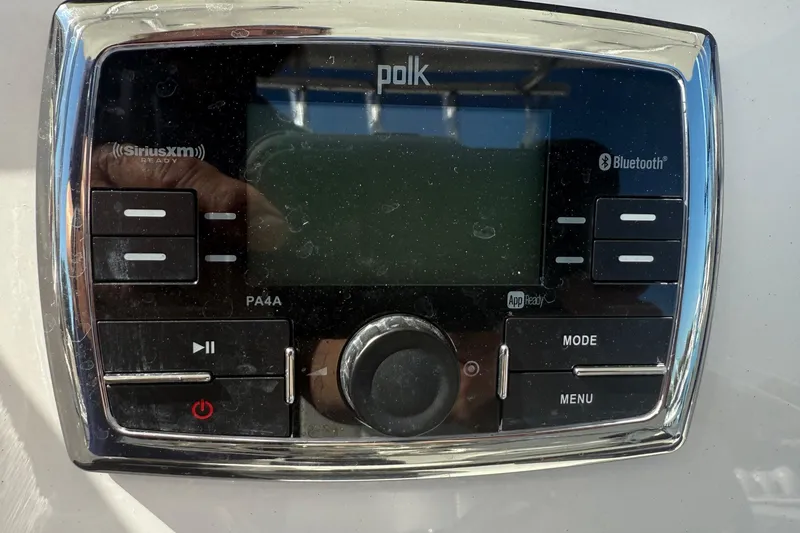 Slide: The Image of Polk audio system with SiriusXM and Bluetooth on 2017 Regulator 25 boat. - 19