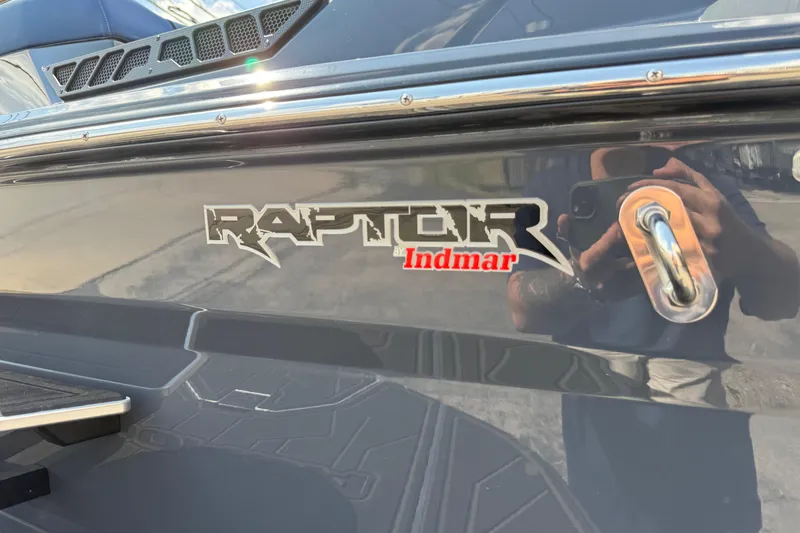 Slide: The Image of 2026 Moomba Tykon boat with Raptor Indmar branding on the side. - 8