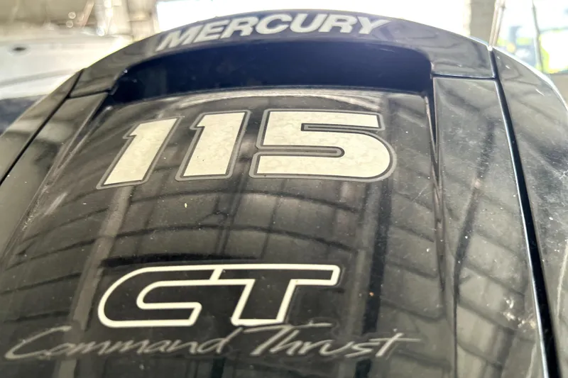 Slide: The Image of Mercury 115 Command Thrust engine on 2020 Boston Whaler 170 Montauk boat. - 17