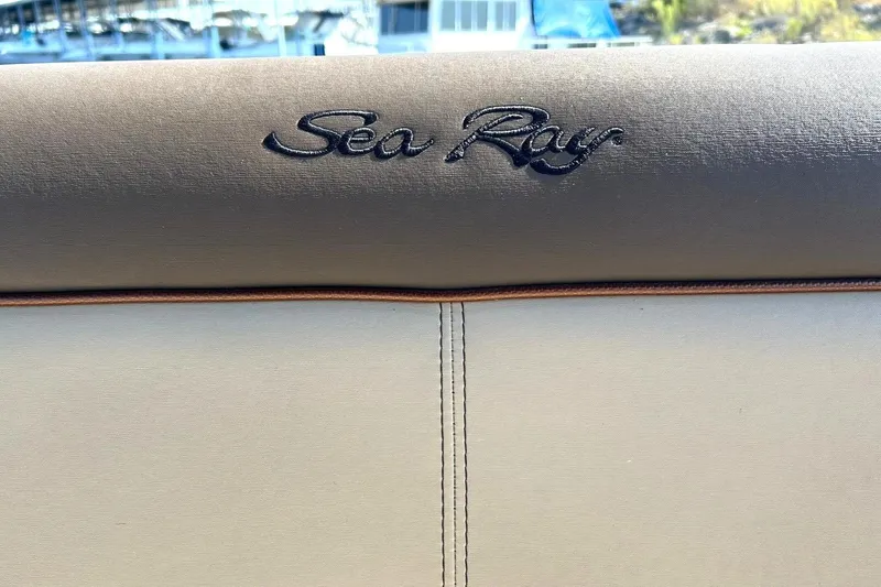 Slide: The Image of Sea Ray 350 Sundancer 2014 boat seat with embroidered logo. - 74