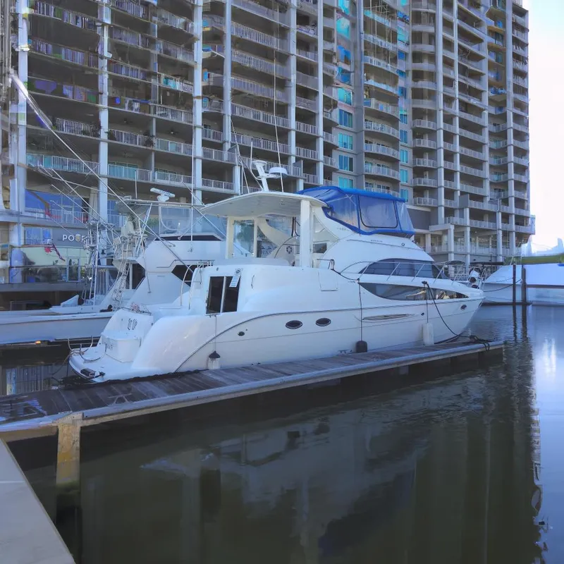 Slide: The Image of Starboard Aft photo of the Meridian 459 named LIT UP in Orange Beach, Alabama @ the WHARF - 1