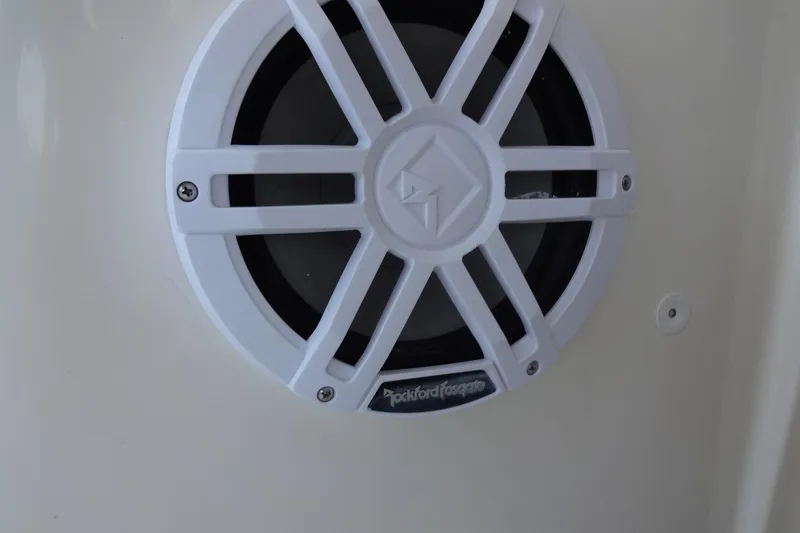 Slide: The Image of White Rockford Fosgate speaker on 2007 Meridian 459 yacht interior. - 40
