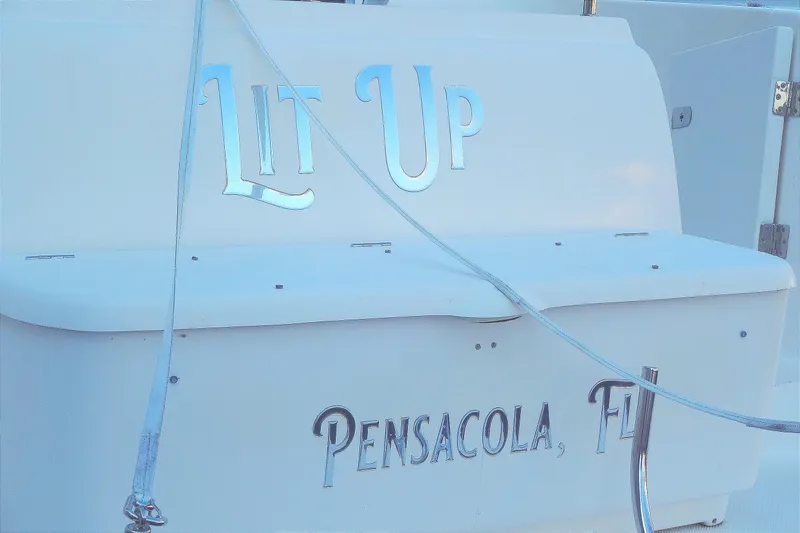 Slide: The Image of 2007 Meridian 459 boat named "Lit Up" in her slip in Alabama. - 9