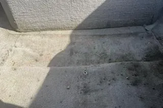 Slide: The Image of Worn interior carpet of a 1993 Four Winns 190 Horizon boat. - 14