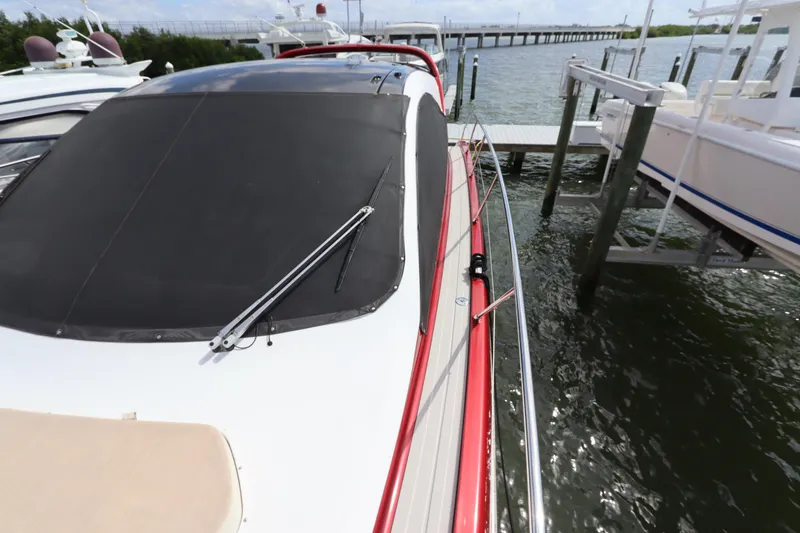 Slide: The Image of Azimut Nexus X47 yacht docked, showcasing sleek design and modern features, 2020 model. - 11