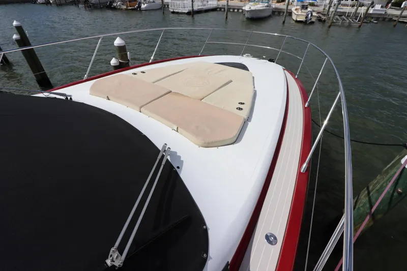 Slide: The Image of Azimut Nexus X47 2020 yacht with sunbathing area, docked at marina. - 8