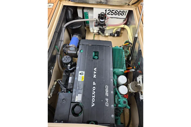Slide: The Image of Engine compartment of a 2015 Cutwater C28 with Volvo Penta D4 260 engine. - 23