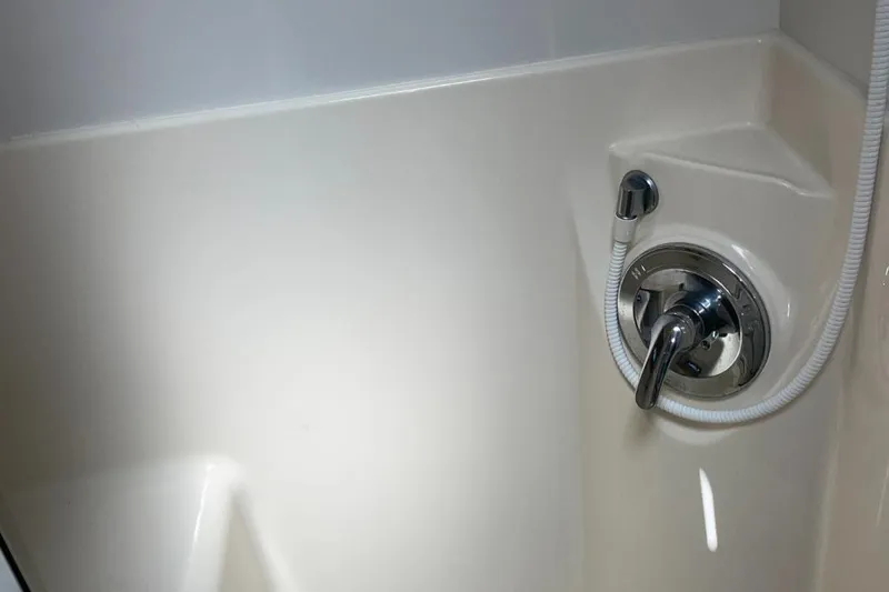 Slide: The Image of Shower control panel in 1999 Bayliner 3388 Motoryacht bathroom. - 43