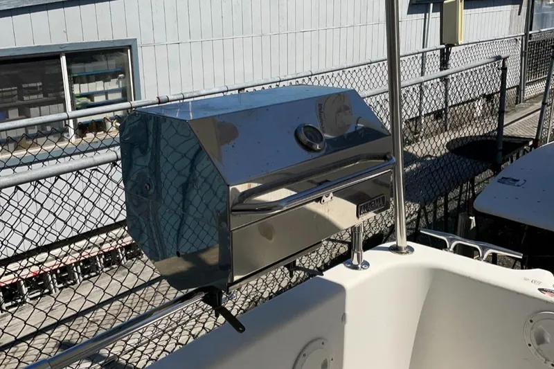 Slide: The Image of Stainless steel grill on 1999 Bayliner 3388 Motoryacht deck. - 5