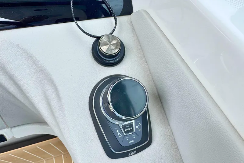 Slide: The Image of Control panel of 2025 Saxdor 400 GTO boat with Simrad navigation system. - 36