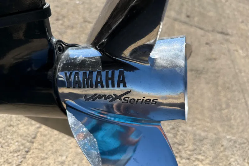 Slide: The Image of Close-up of Yamaha VMAX Series propeller on 2011 Skeeter ZX250 boat. - 78