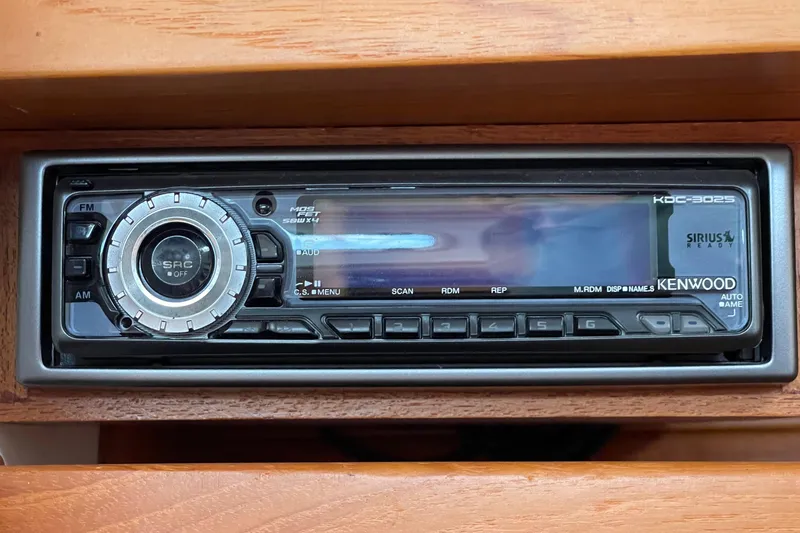 Slide: The Image of Kenwood KDC-3025 stereo system in 2001 J Boats J/32 yacht interior. - 25