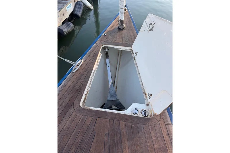 Slide: The Image of Open anchor locker on 2018 Leonardo Yachts Eagle 44, showing anchor storage. - 4