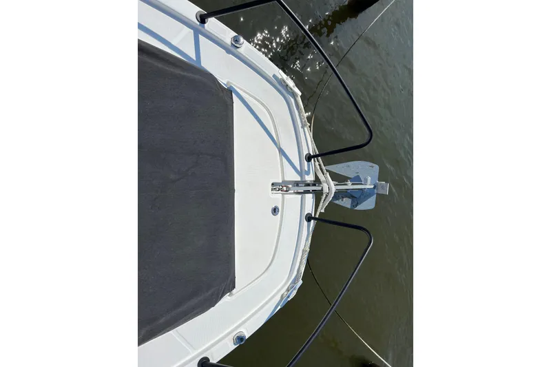Slide: The Image of Top view of 2022 Beneteau Flyer 8 SUNdeck boat's bow and anchor. - 3