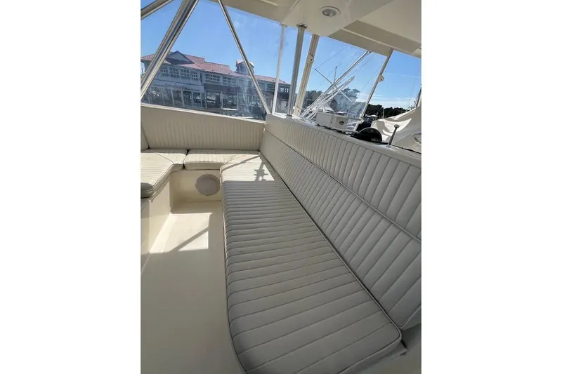 Slide: The Image of Garmin navigation system on 2002 Ocean Yachts 56 Super Sport dashboard. - 36