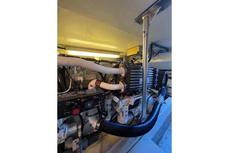 Slide: The Image of CAT engine label on a 2002 Ocean Yachts 56 Super Sport, model 3406, 800 HP. - 45