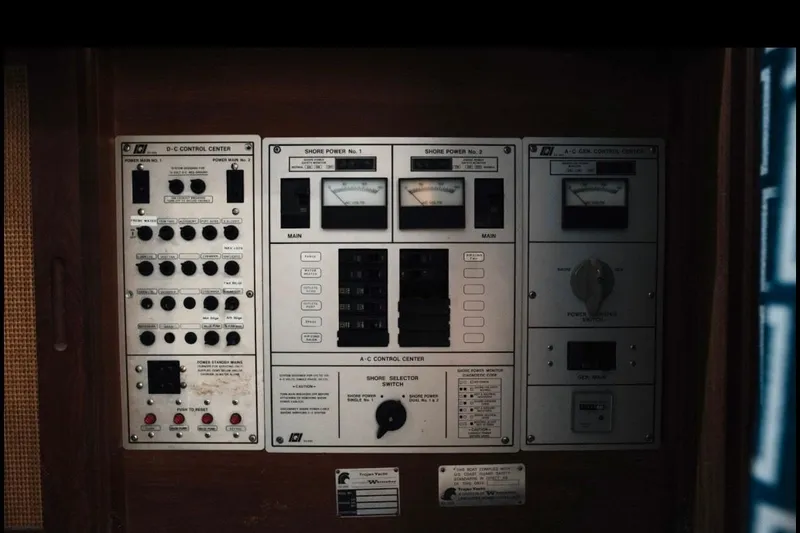Slide: The Image of 1982 Trojan F-36 Convertible control panel with various switches and meters. - 20