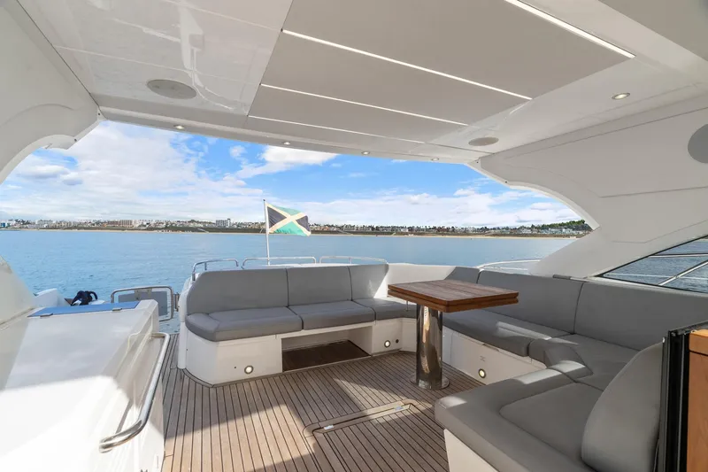 Slide: The Image of Luxurious interior of 2019 Sunseeker Predator 57 yacht with ocean view and modern design. - 31